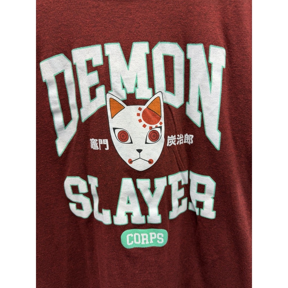 Catori Tanjiro Kamado Demon Slayer Slayer Corps T Shirt Size Large Wine Color‎